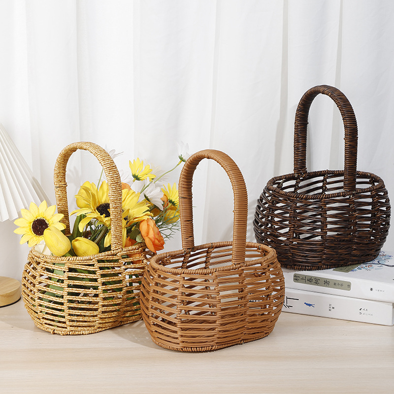 居家编织收纳篮儿童玩具塑料箱柳编置物筐收纳筐多功能整理箱详情2