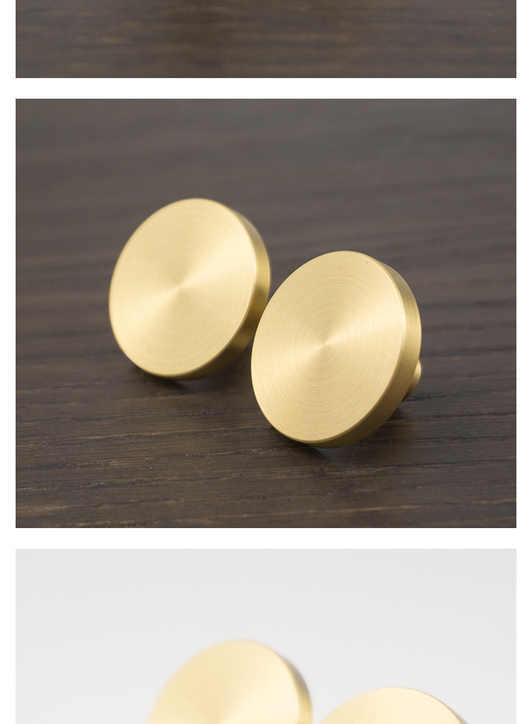 Drawer bedside table, TV cabinet, wardrobe, cabinet door, round handle, kitchen cabinet, small home, modern and simple, golden single-hole handle pic 14