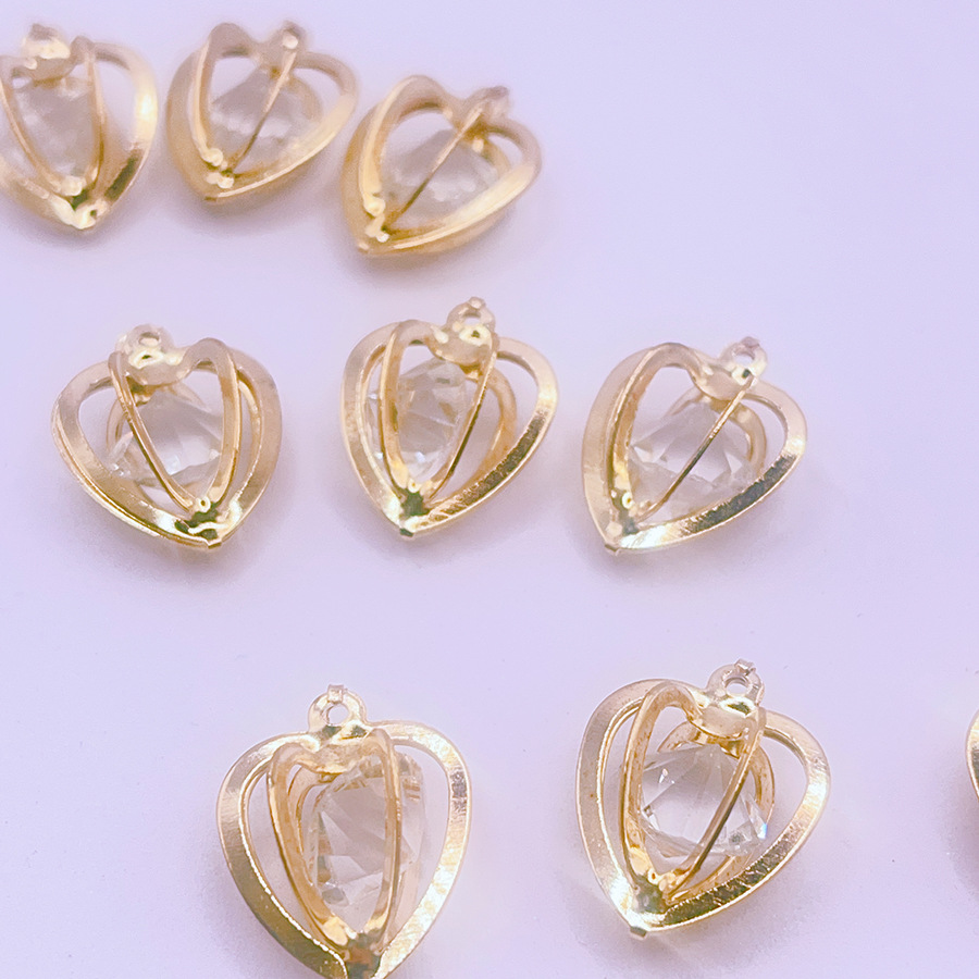 Yiwu table buckles, hotel table setting special ceramic decorative plates, high-end porcelain napkin buckles, table napkin buckles, ceramic plates, exquisite dining decorations: DIY glass diamond heart jewelry accessories, crystal diamond setting pic 6