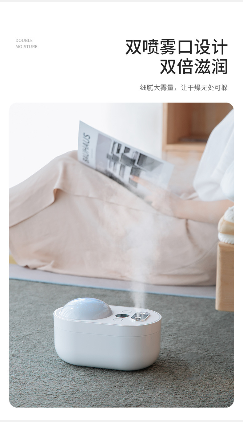 Dual spray projection humidifier USB charging household air humidifier mini car desk small humidifier pic 7