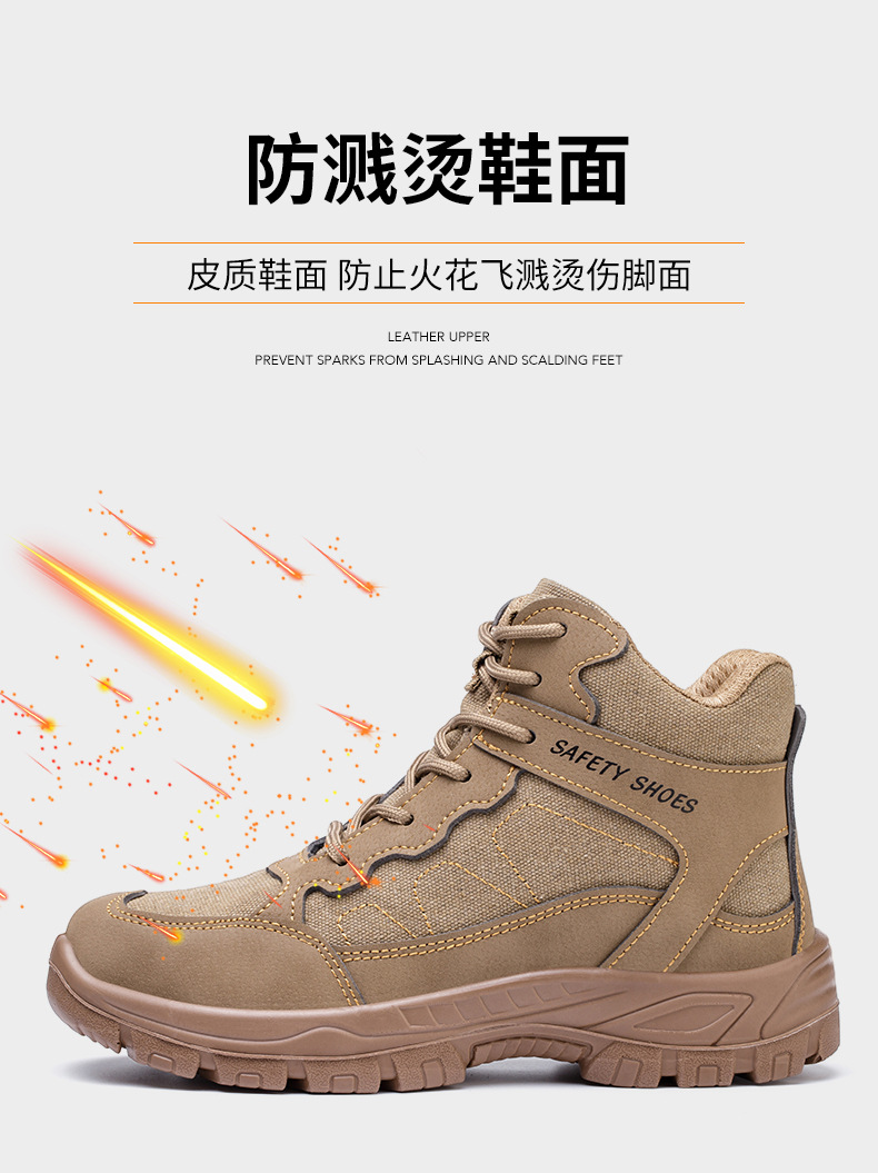 [Cross-border Direct Supply] New winter fleece safety shoes for men, anti-crush steel toe safety work shoes pic 7