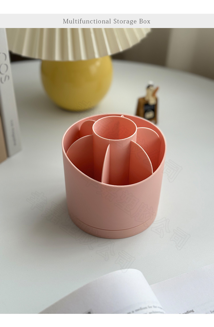 Rotating pen holder, multi-compartment desktop, lipstick and stationery, desk shelf, cross-border exclusive, with drawer compartment desktop storage box pic 5