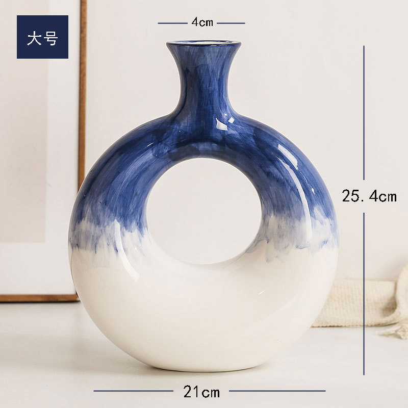 2025北欧风创意工艺品玄关素烧客厅高级感轻奢装饰品陶瓷花瓶摆件详情4