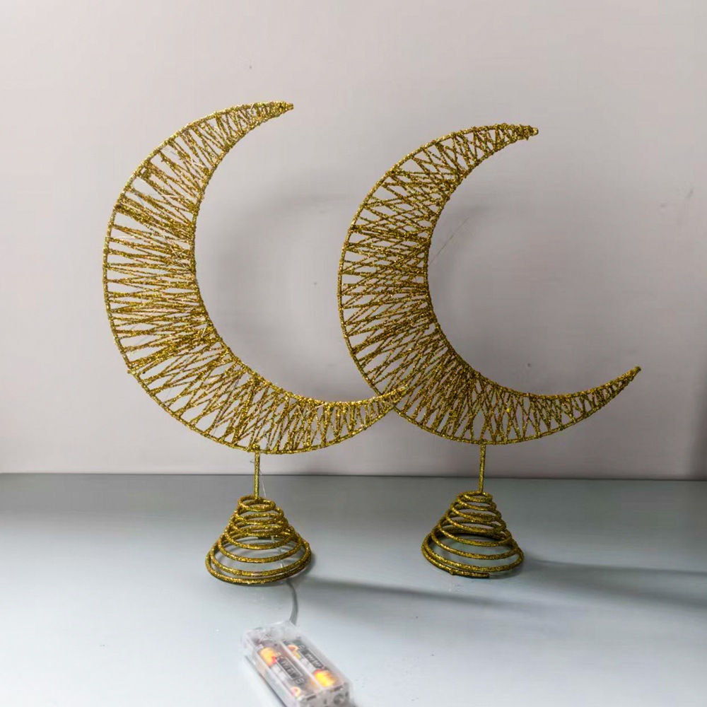 Cross-border Ramadan, Eid al-Fitr, Eid al-Adha decorations, Middle Eastern star and moon decorations, hanging ornaments, festival supplies, ornaments, powdery, luminous geometric handicrafts, ironwork pic 6