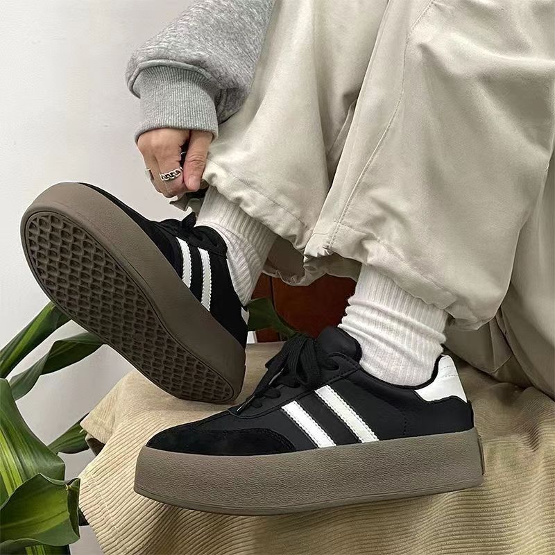 德训鞋2025冬季新款女鞋舒适时尚低帮休闲复古板鞋厚底增高小白鞋详情15