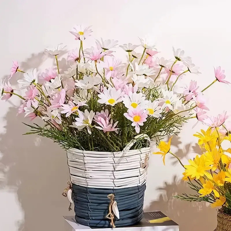 仿真5头小雏菊洋甘菊假花绢花家居装饰摆件花束拍摄道具厂家批发详情5