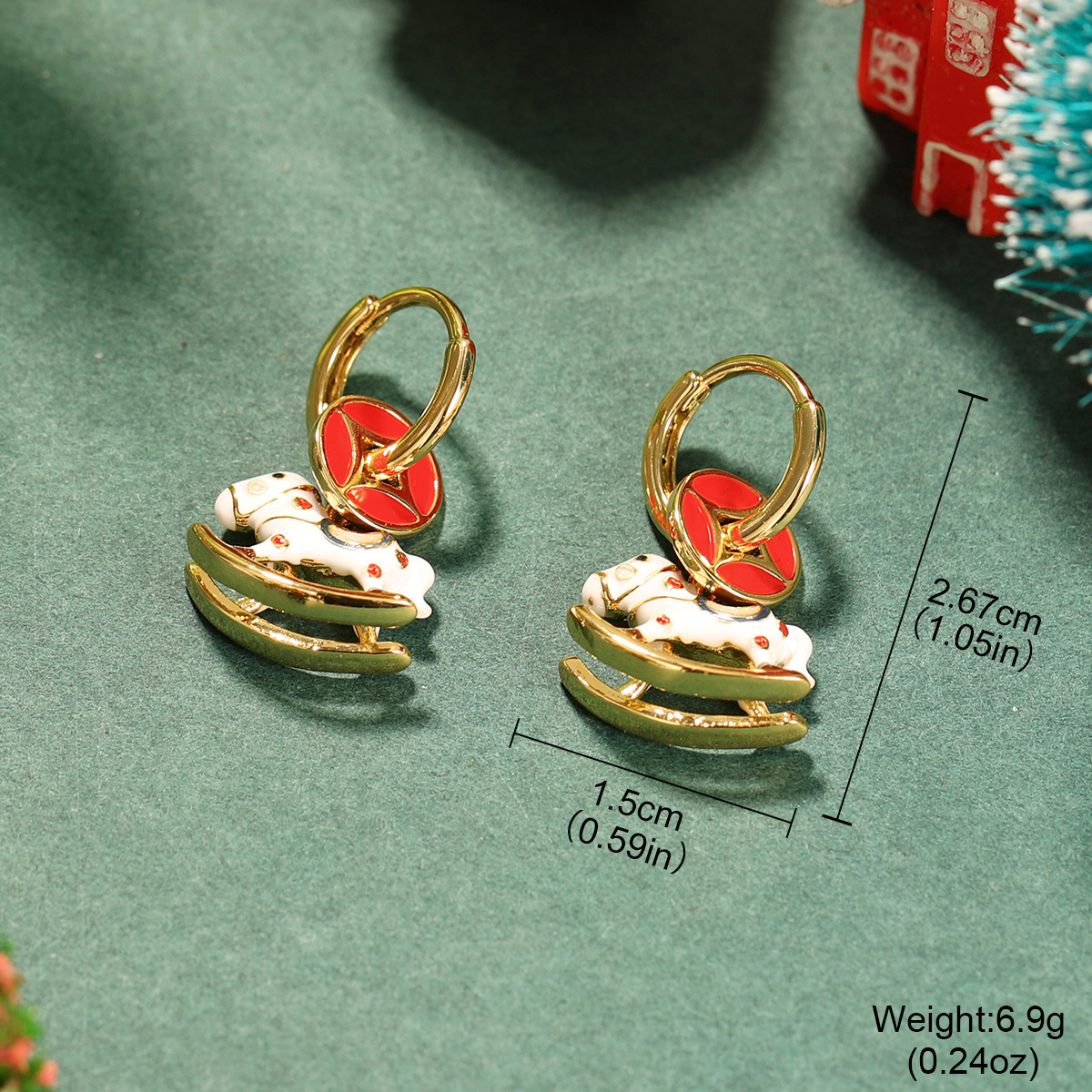 Wine red cherry earrings for the New Year and Christmas, light luxury and high-end stud earrings, autumn and winter niche design earrings, New Year earrings pic 19