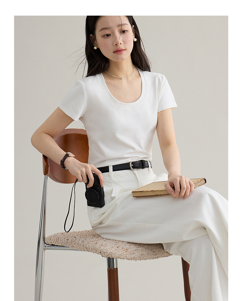 【 Blockbuster B: Super Comfortable Double-collar T-shirt with Upgraded Fabric 】 Spring short-sleeved T-shirt pic 80