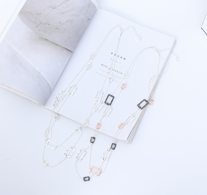 亚马逊新款项链欧美流行百搭桃心精致女士长款项链双层女长毛衣链详情13