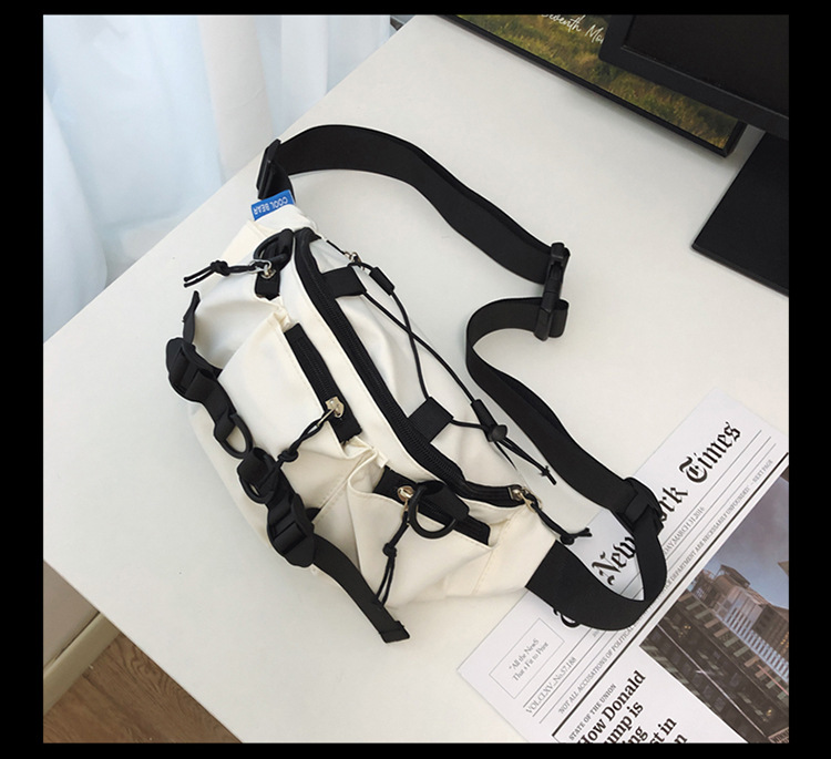 斜挎包潮牌男士百搭休闲胸包工装简约ins腰包日系情侣单肩斜挎包详情31