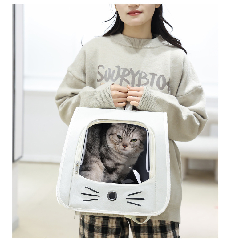 时尚透气宠物双肩包大猫背包便携式猫猫包宠物拉杆包多功能宠物包详情12