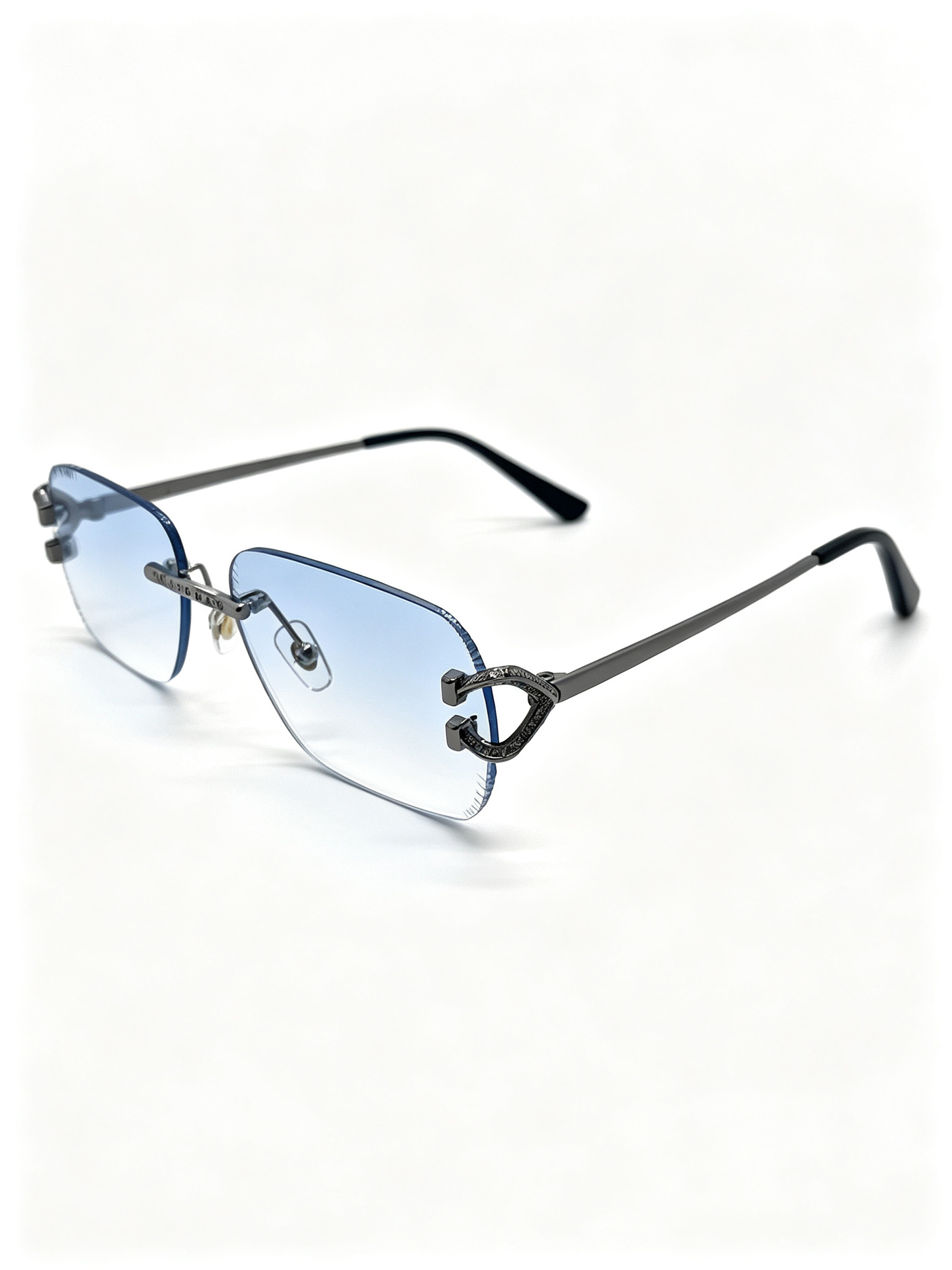 Nuevo crossover sin marco rectangular gafas de sol decorativas gafas de sol de metal patas moda moda moda moda cool gafas hombres y mujeres mismo estilo pic 5