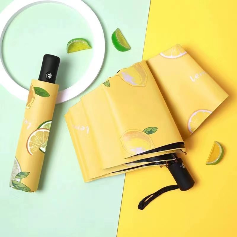 水果手动雨伞晴雨两用折叠遮阳伞太阳伞创意防晒广告伞批发黑胶伞详情7