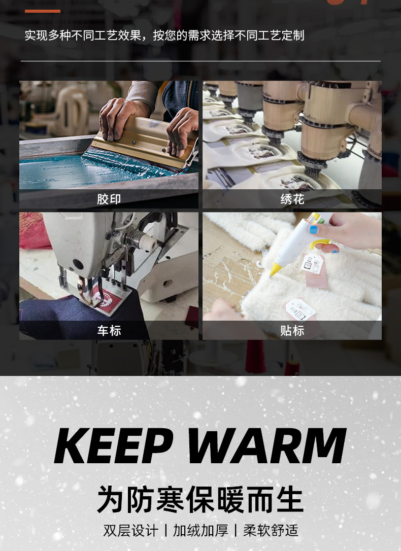 Winter double-layer fleece and thickened gloves for men and women, knitted cold-proof cycling touch screen warm woolen gloves manufacturer wholesale pic 5