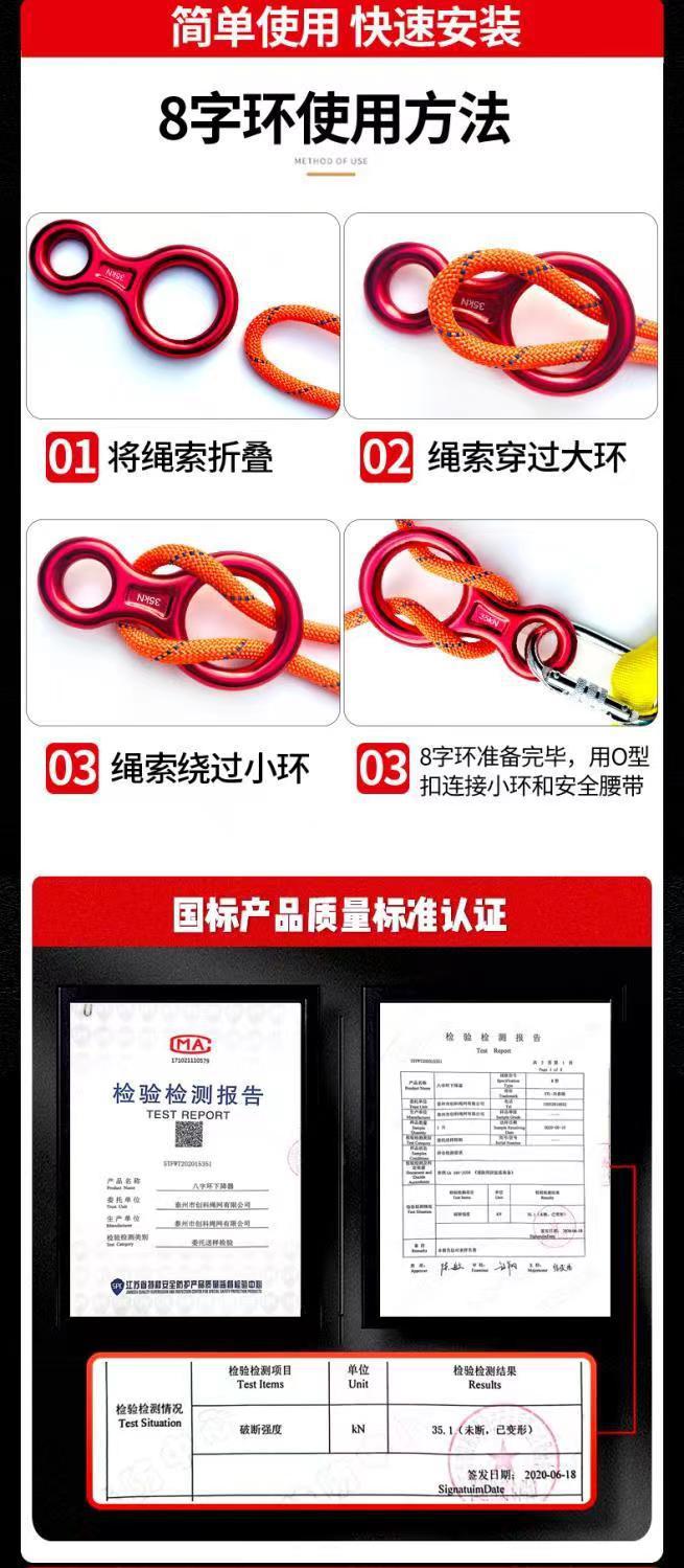 家用高楼应急救生绳套装钢丝芯消防救援绳地震应急安全绳下降神奇详情13