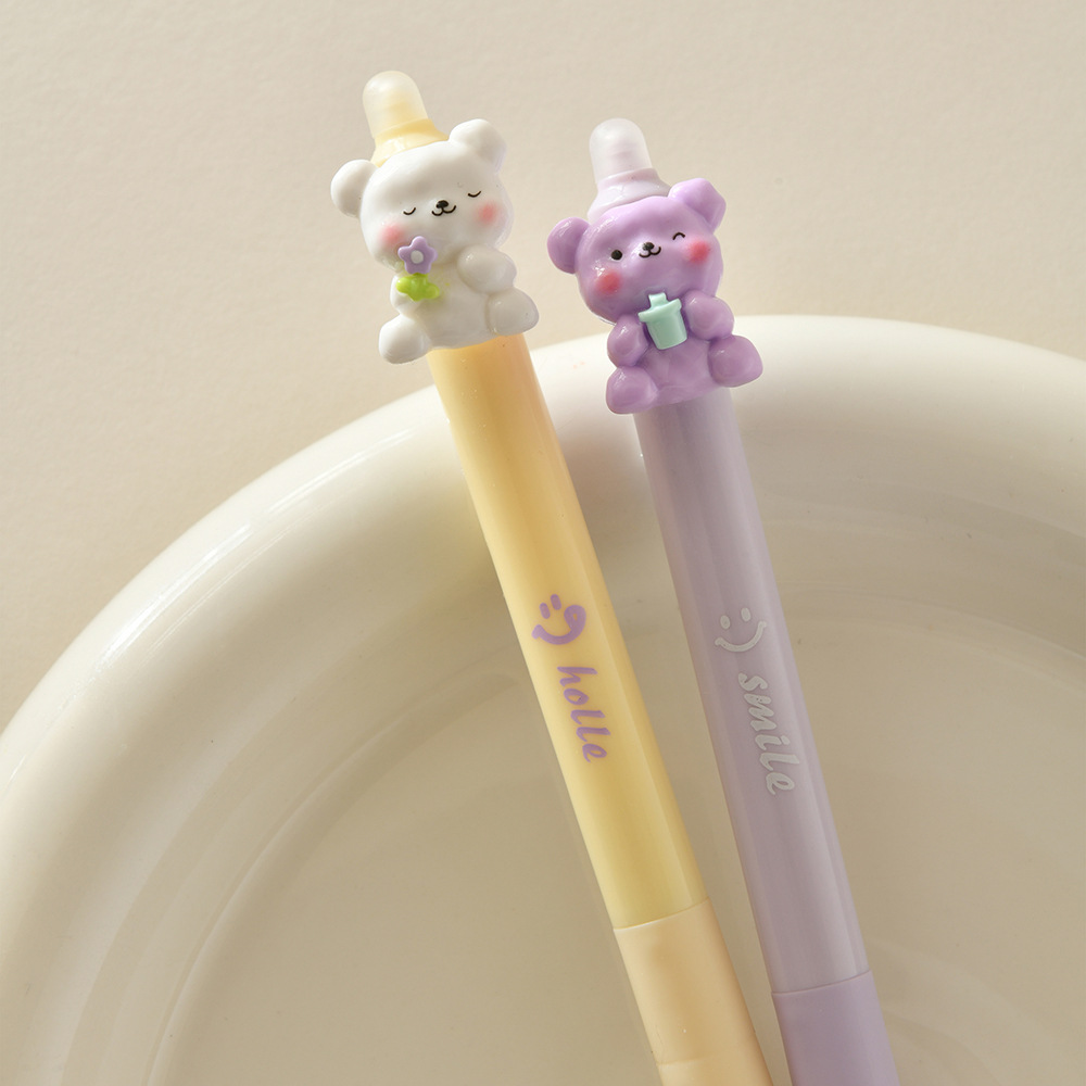 Chenxi Little Bear is so good. It can be erased by pressing. The gel pen has a soft grip and a crystal blue core. It has a high appearance level. The practice pen ST is very smooth pic 9