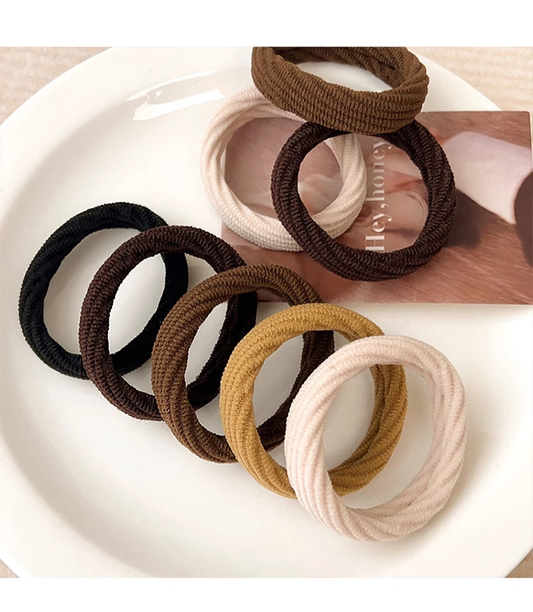 Retro style, high-elasticity hair tie, durable hair band, seamless leather band, new high ponytail bun headwear for women pic 6