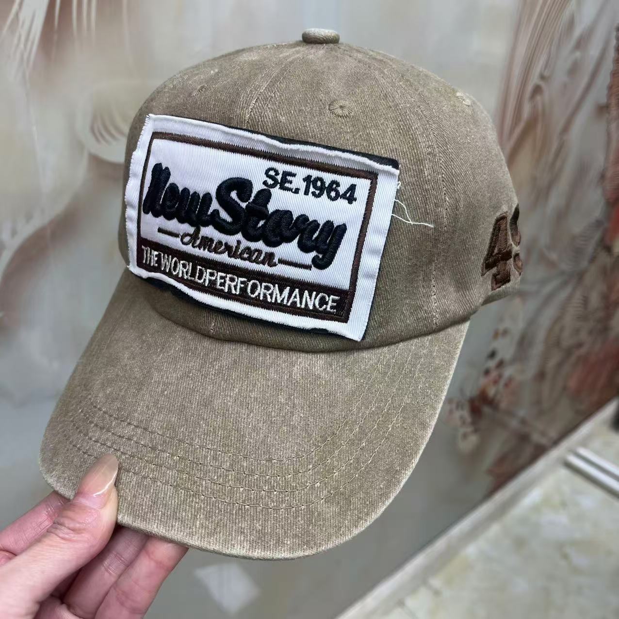 嘻哈棒球帽批发新款休闲百搭牛仔布做旧鸭舌帽字母刺绣现货棒球帽详情21