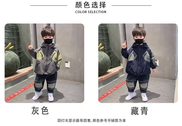 男童冲锋衣春秋款2025新款秋装儿童秋季外套工装薄款男孩连帽风衣详情11