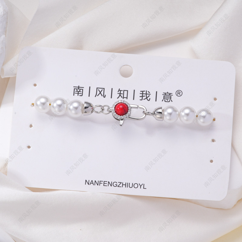 Pearl necklace clasp rose shell blade pin clasp connection end clasp sweater chain diy jewelry accessory pearl necklace clasp head full inlay zircon heavy industry lobster clasp spring clasp handmade end clasp sweater chain pic 29