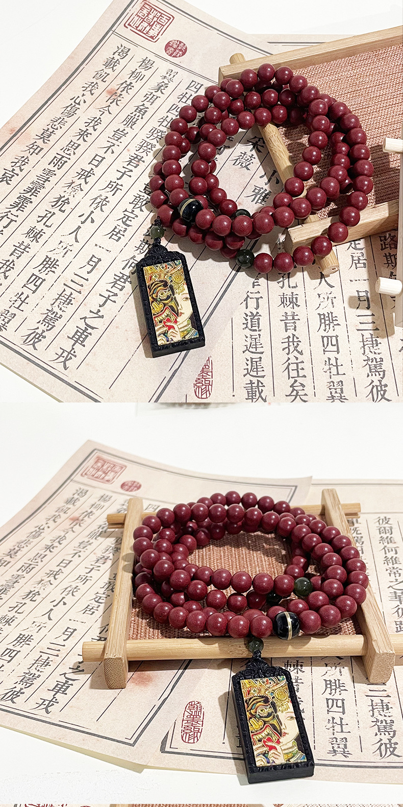 Natural herbal incense materials are selling well. The same style of incense bead jewelry, natural medicinal incense bead Thangka bracelet, gift, cultural play and Buddhist prayer beads pic 2