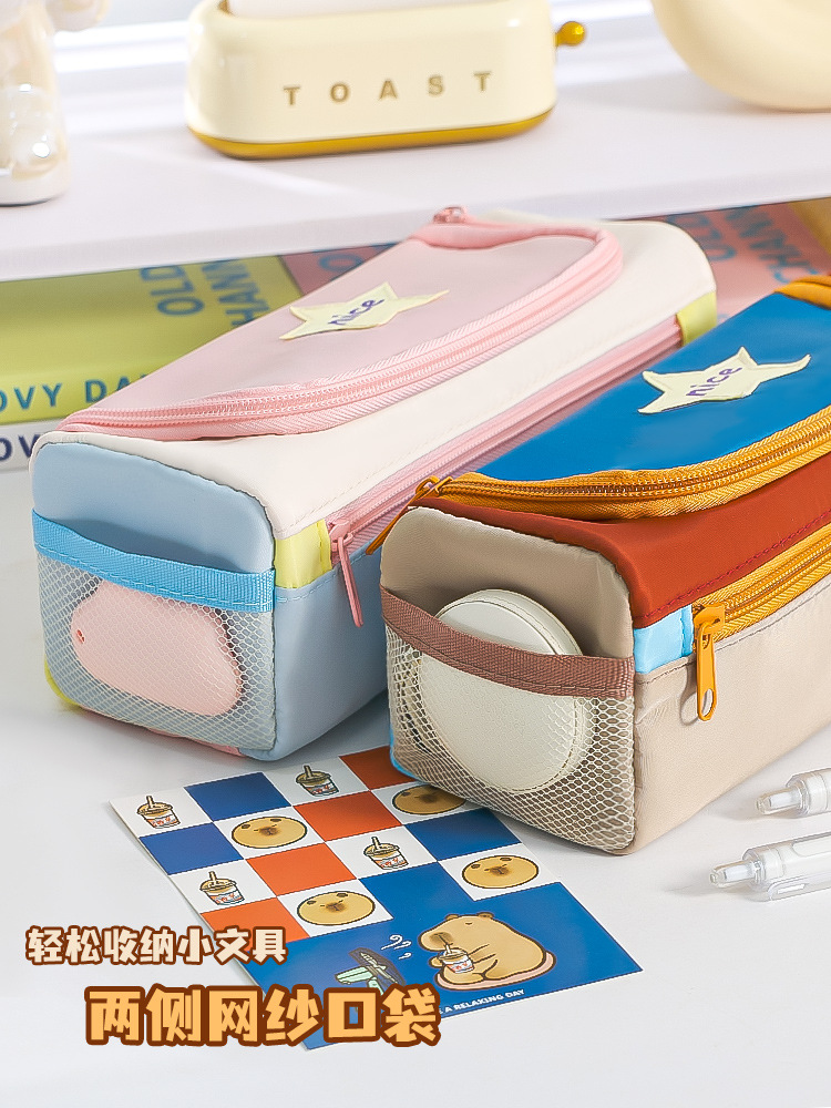 2025新款四方星星笔袋手提多功能文具袋高颜值小众多层文具铅笔盒详情7