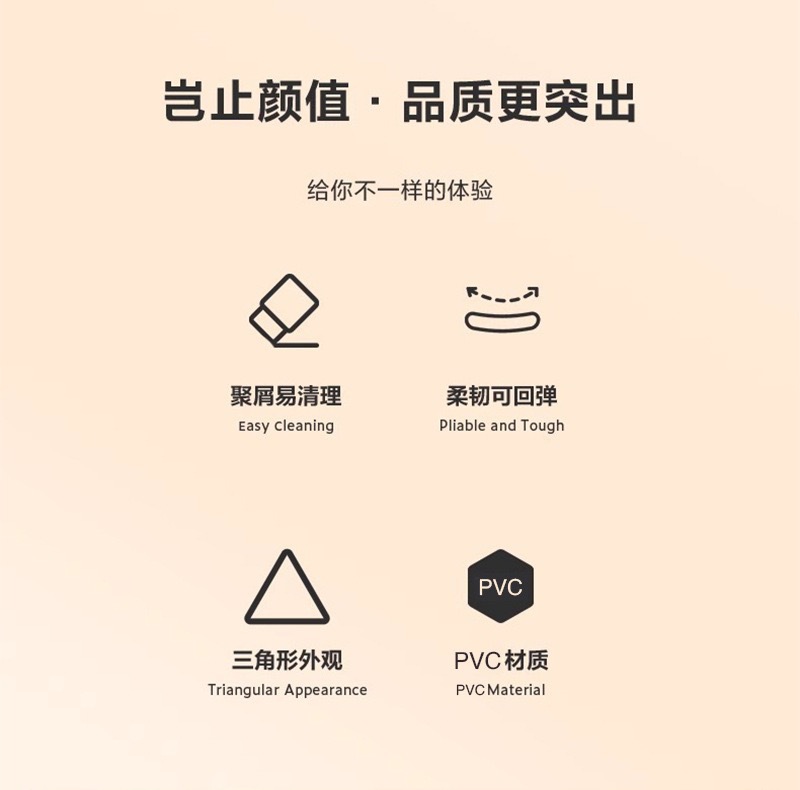 集屑超净三角橡皮擦少屑幼儿园小学生橡皮简约考试美术专用橡皮擦详情2