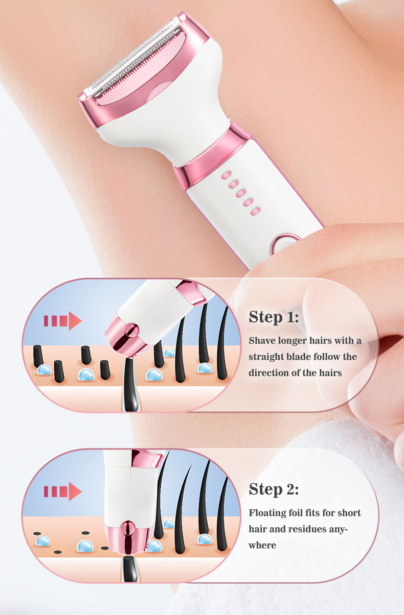 多功能剃毛器电动理发器剃须刀五合一数显女士身体毛发修剪器详情4