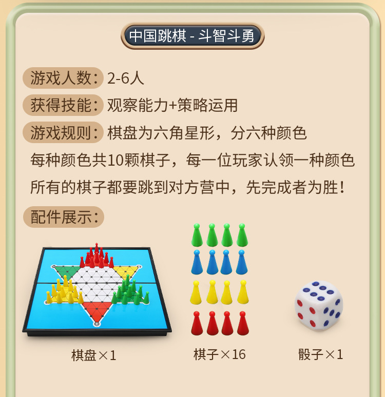 飞行棋地毯五子棋跳棋国际象棋多合一磁吸可折叠棋盘儿童益智玩具详情28