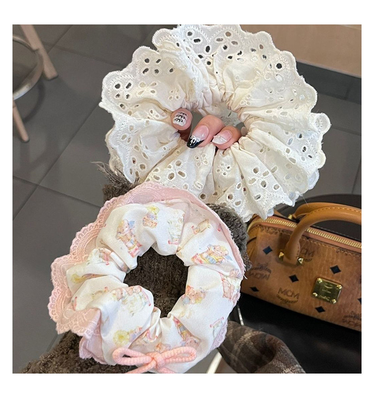 芭蕾风蕾丝大肠发圈女网红2025新款可爱头绳扎头发皮筋丸子头发绳详情18