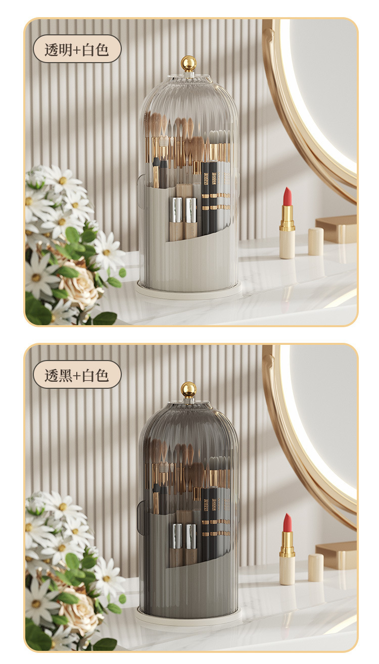 Caja de almacenamiento cosmética rotativa porta-lápiz transparente lápiz labial lápiz de ceja cepillo de maquillaje tocador artículos de escritorio pic 12