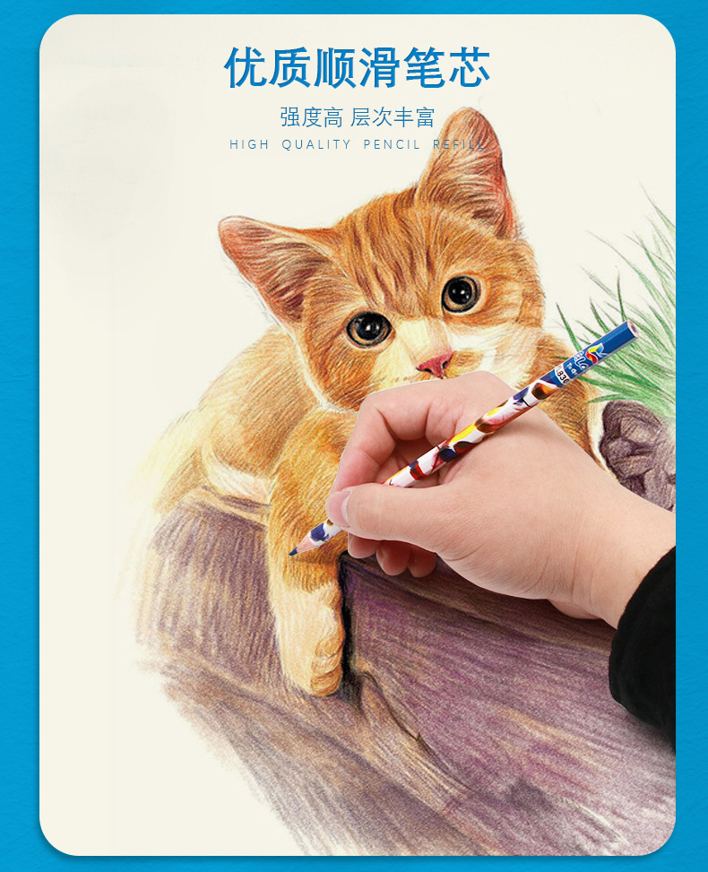 12色卡通动物彩铅48笔学生绘画文具彩色铅笔多色彩铅厂家铅笔详情6