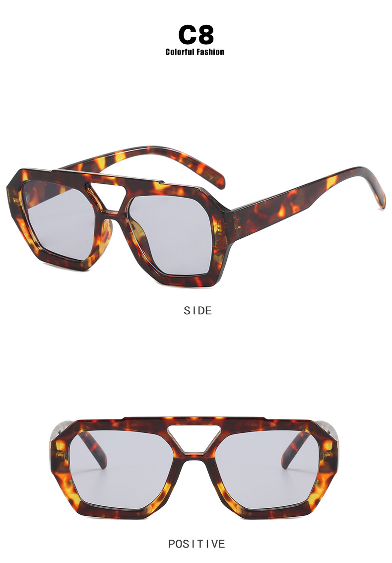 Cross-border European and American double-beam irregular sunglasses 2023 new retro and personalized sunglasses, trendy and popular sunglasses pic 15