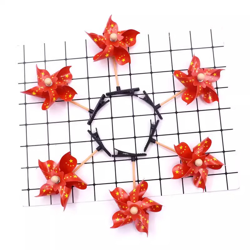 Creative red flag hairpins for class girls, practical one-yuan small gifts, ground promotion scan code, National Day small gifts pic 6