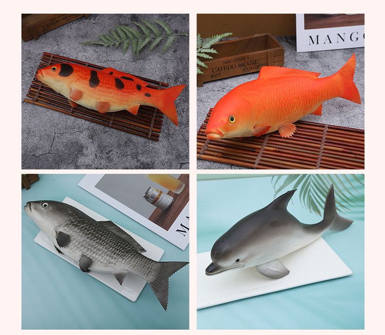 仿真鱼蔬菜面包pu模型猫宠物抱枕玩具小海鱼海洋馆礼品假鱼厂家135039615详情3