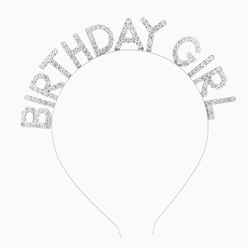 European and American cross-border birthday party BRITHDAYGIRL Birthday girl water diamond headband full of diamonds party gifts pic 9