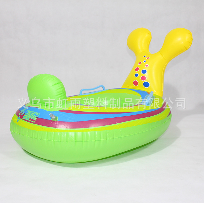 卡通蜗牛艇水上充气儿童玩具座圈带把手防侧翻游泳圈婴儿坐圈批发详情14