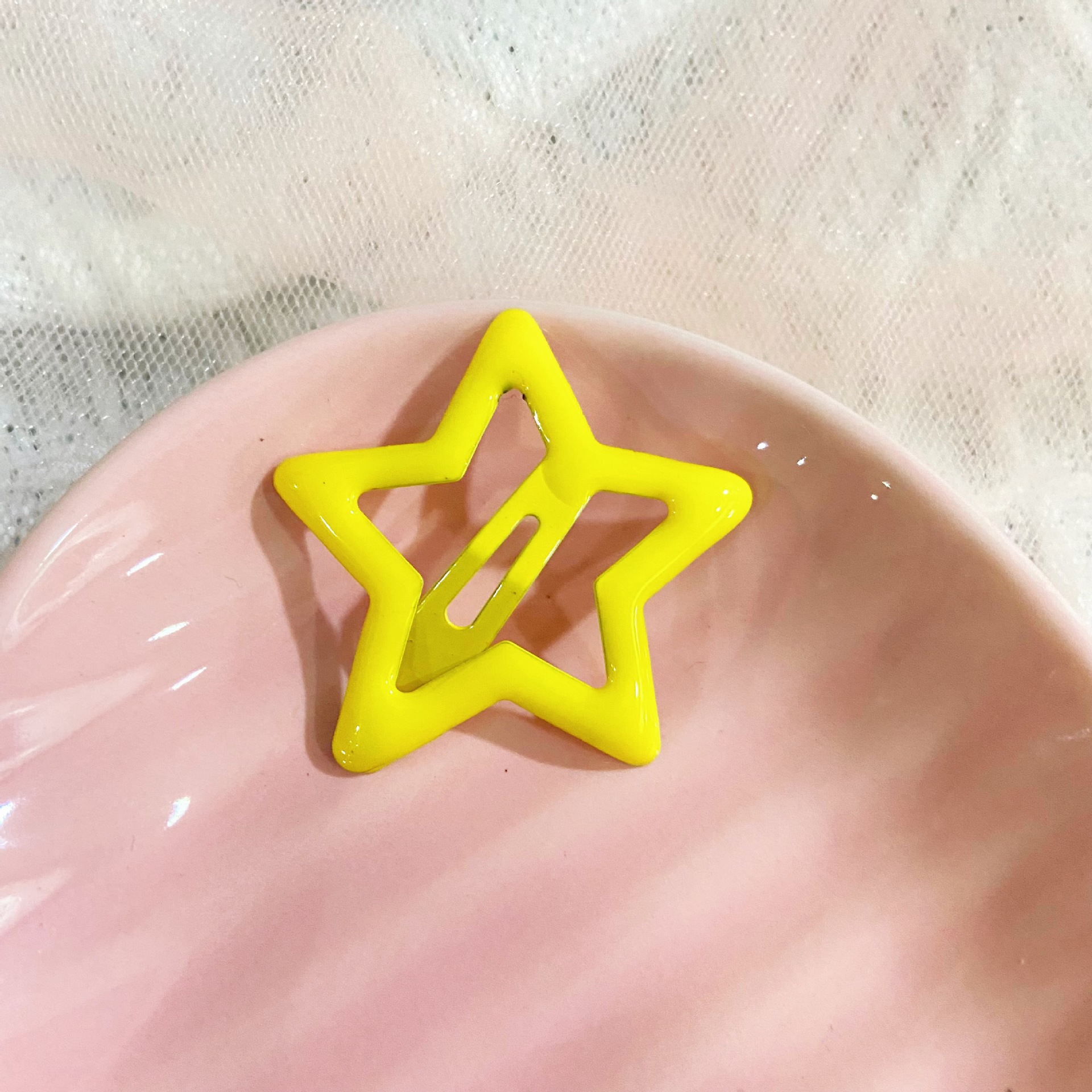 新款多巴胺五角星滴油发夹女侧边刘海夹子发卡碎发bb夹小卡子头饰详情7