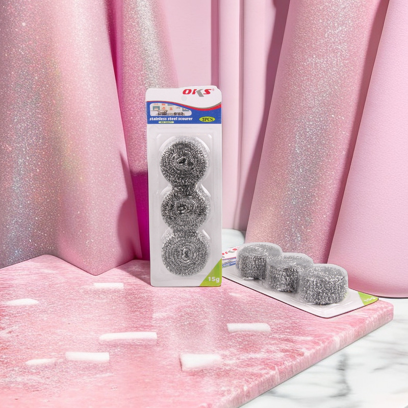 Household steel wool balls, stainless steel cleaning balls, pot brushes, dish brushes, steel wool balls, kitchen dish cleaning balls, OKS pic 2