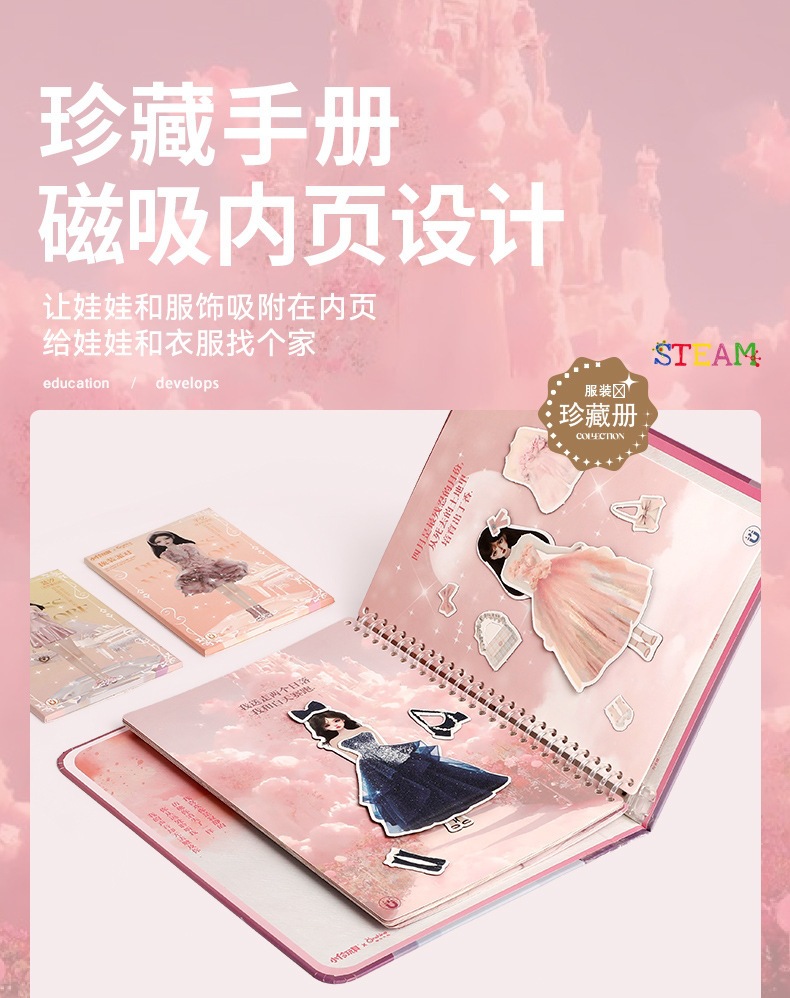 磁力换装贴纸玩具公主换装秀换衣服磁性贴纸娃娃贴画佳人拼图玩具详情16