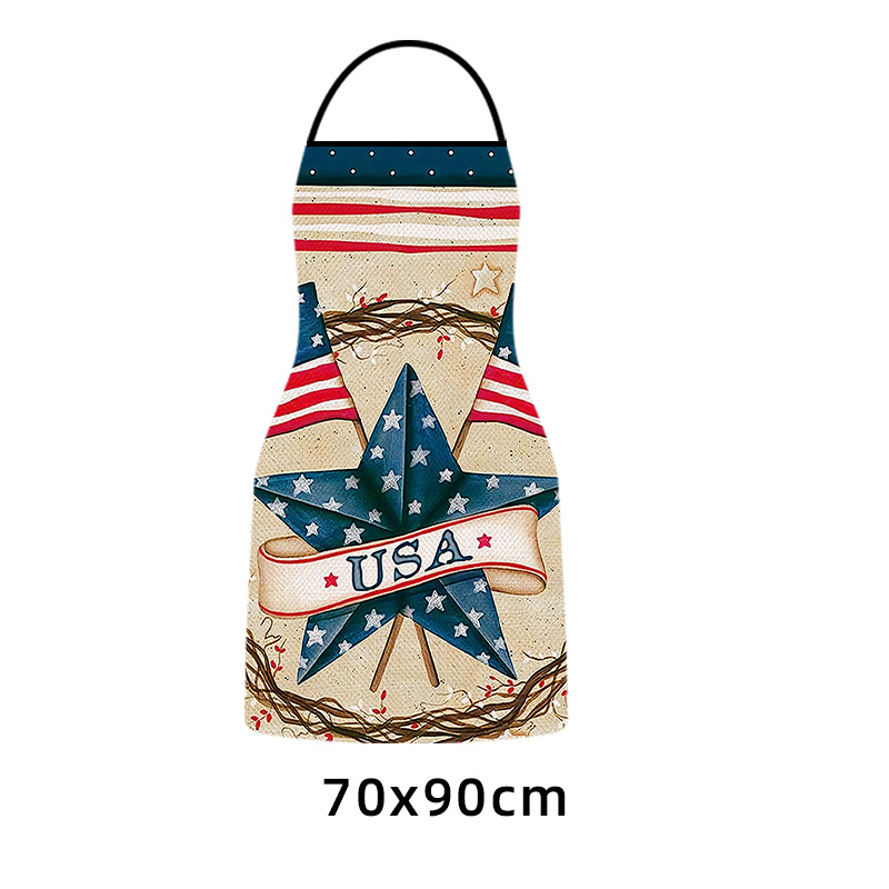 Cross-border Independence Day sleeveless apron, festival party supplies, painting training, kitchen print advertising apron wholesale pic 6