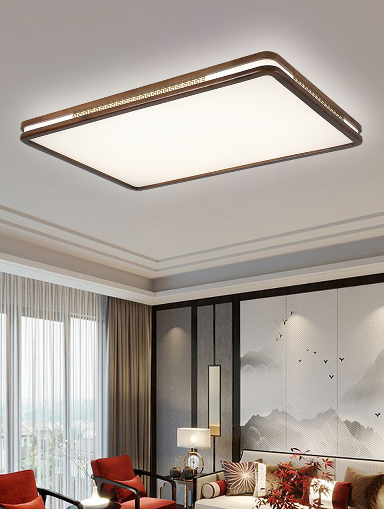 国潮吸顶灯客厅灯胡桃木色主灯现代实木餐厅灯具中国风禅意卧室详情6