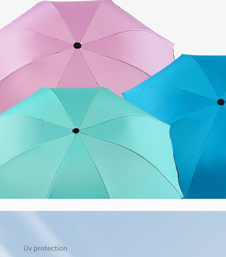 Three-fold umbrellas bloom when exposed to water, suitable for both sunny and rainy weather. Wholesale of folding umbrellas for women, providing shade, sun protection and UV protection pic 3