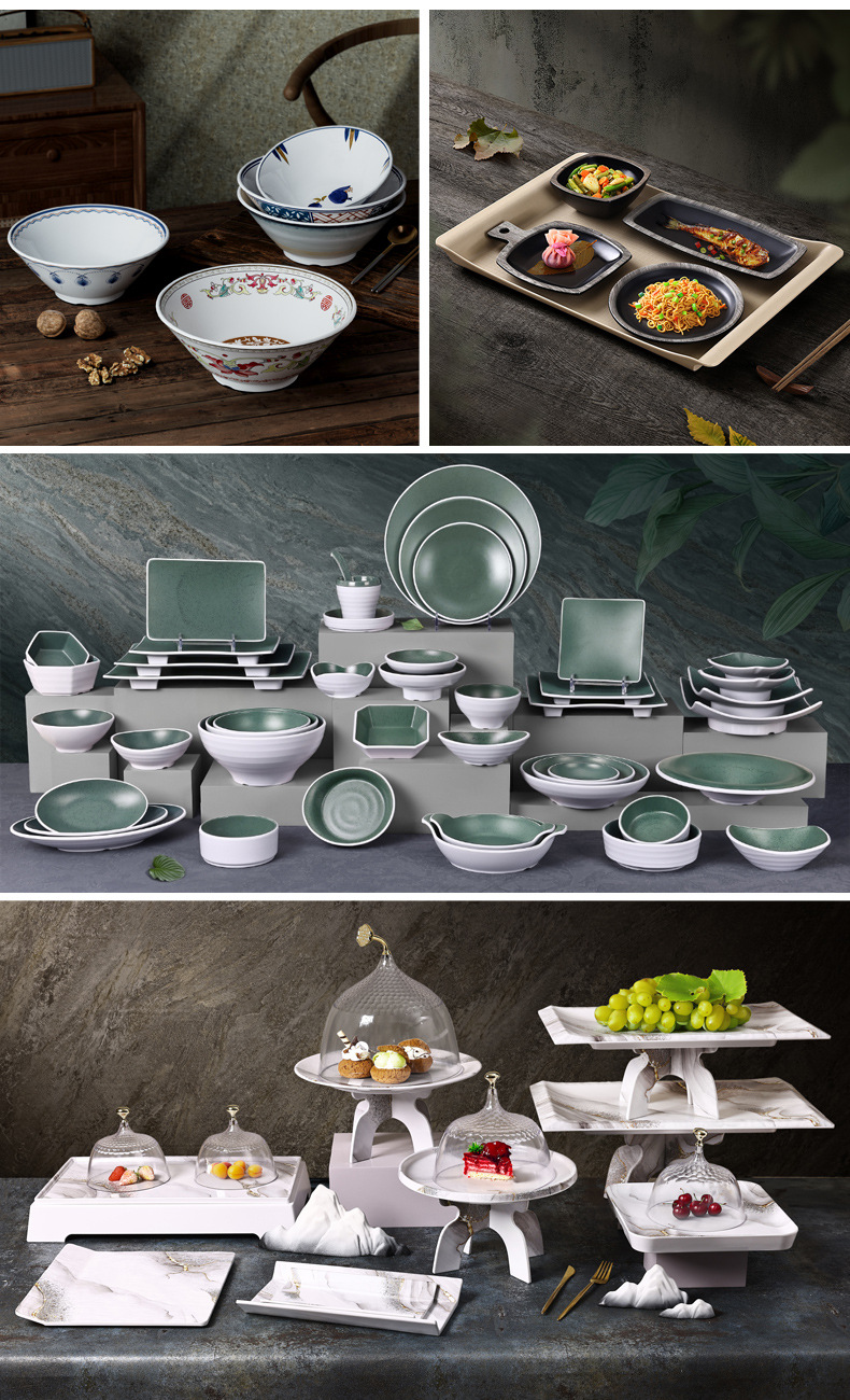 Melamine dry ice plate, hot pot tableware, creative hotel restaurant seafood, high-end oversized salmon sashimi plate pic 1