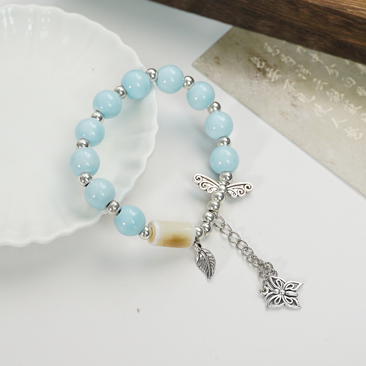 The popular Jingdezhen ceramic handcrafted beaded bracelet of the same style on Xiaohongshu is versatile and does not fade. Wholesale of bracelet accessories pic 2