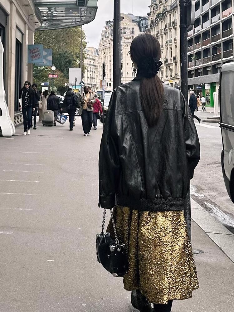 钟楚曦巴黎同款法式黑色蕾丝发抓头花抓夹女高级精致发夹鲨鱼夹子详情3