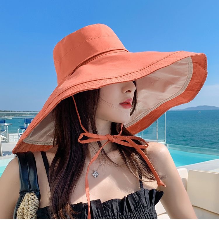 超大檐渔夫帽大沿女夏遮脸双面加大帽檐遮阳防晒帽子防紫外线太阳详情7