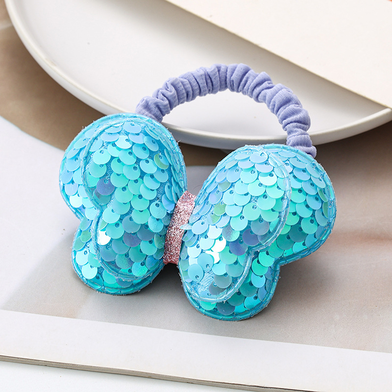 2025新款亮片蝴蝶发绳儿童发圈蝴蝶结扎高马尾头绳女孩橡皮筋头饰详情3