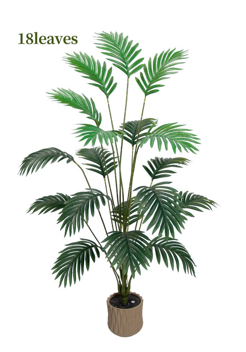 Cross-border artificial green plants, Chrysalidocarpus lutescens, palm leaf potted plants, indoor and outdoor home decoration, iron leaf artificial tree bonsai pic 27