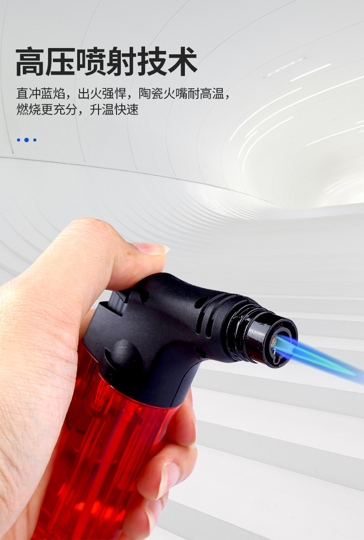 跨境家用喷火小焊枪蓝焰明火点火器户外便携防风烧烤直冲打火机详情5